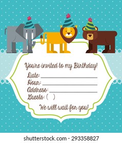 birthday invitation design, vector illustration eps10 graphic 