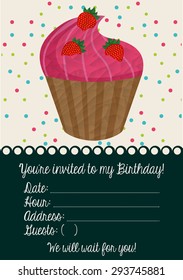 birthday invitation design, vector illustration eps10 graphic 