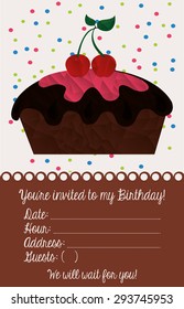 birthday invitation design, vector illustration eps10 graphic 
