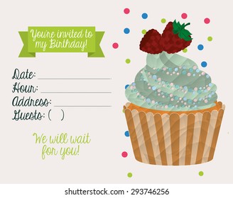 birthday invitation design, vector illustration eps10 graphic 