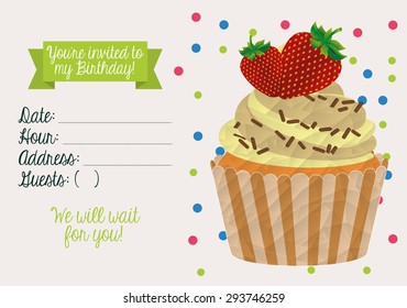 birthday invitation design, vector illustration eps10 graphic 