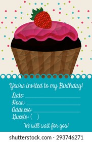 birthday invitation design, vector illustration eps10 graphic 