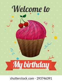 birthday invitation design, vector illustration eps10 graphic 