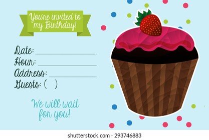 birthday invitation design, vector illustration eps10 graphic 