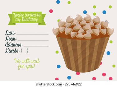 birthday invitation design, vector illustration eps10 graphic 