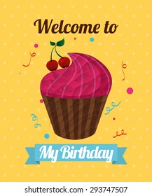 birthday invitation design, vector illustration eps10 graphic 