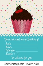 birthday invitation design, vector illustration eps10 graphic 