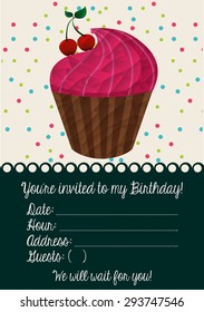 birthday invitation design, vector illustration eps10 graphic 