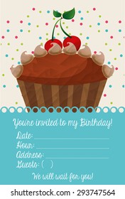 birthday invitation design, vector illustration eps10 graphic 