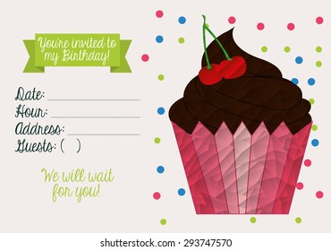 birthday invitation design, vector illustration eps10 graphic 