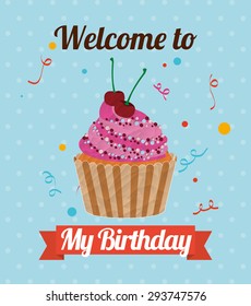 birthday invitation design, vector illustration eps10 graphic 