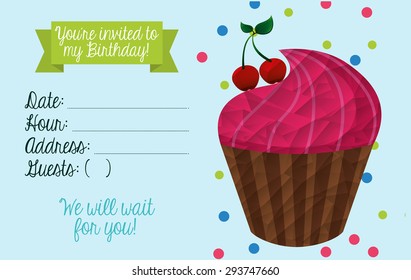 birthday invitation design, vector illustration eps10 graphic 