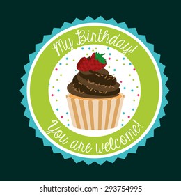 birthday invitation design, vector illustration eps10 graphic 