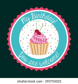birthday invitation design, vector illustration eps10 graphic 