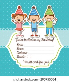 birthday invitation design, vector illustration eps10 graphic 