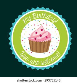 birthday invitation design, vector illustration eps10 graphic 