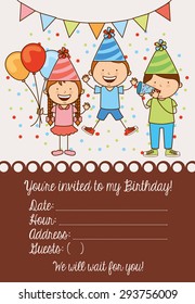 birthday invitation design, vector illustration eps10 graphic 