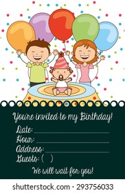 birthday invitation design, vector illustration eps10 graphic 