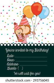 birthday invitation design, vector illustration eps10 graphic 