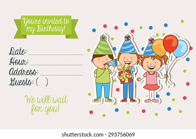 birthday invitation design, vector illustration eps10 graphic 