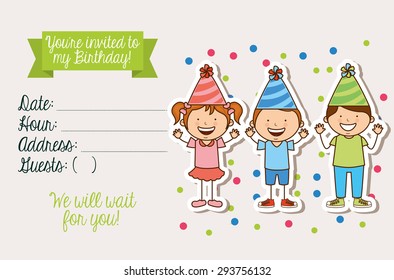 birthday invitation design, vector illustration eps10 graphic 