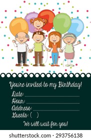 birthday invitation design, vector illustration eps10 graphic 