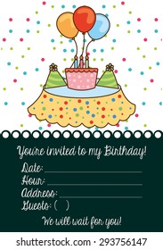 birthday invitation design, vector illustration eps10 graphic 