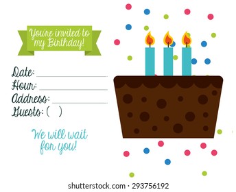 birthday invitation design, vector illustration eps10 graphic 