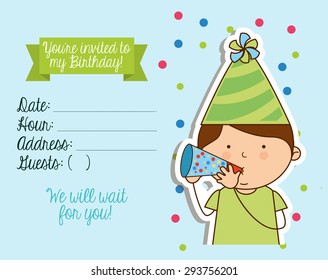 birthday invitation design, vector illustration eps10 graphic 
