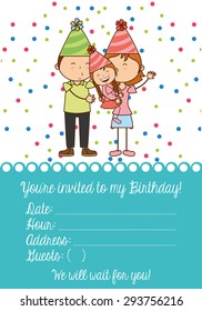 birthday invitation design, vector illustration eps10 graphic 