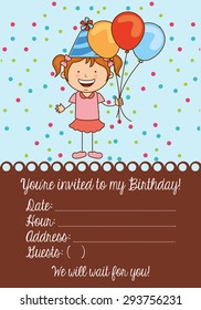 birthday invitation design, vector illustration eps10 graphic 
