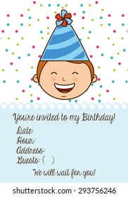 birthday invitation design, vector illustration eps10 graphic 
