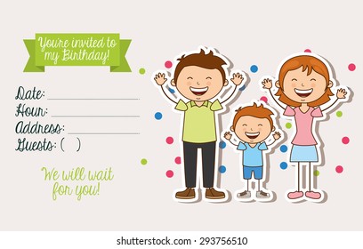 birthday invitation design, vector illustration eps10 graphic 