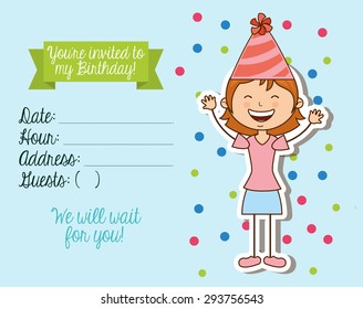 birthday invitation design, vector illustration eps10 graphic 