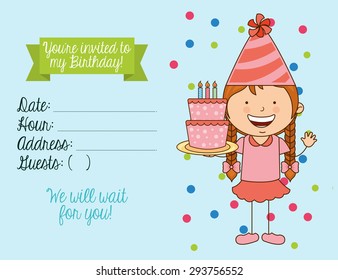 birthday invitation design, vector illustration eps10 graphic 