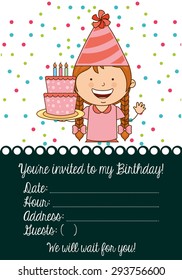 birthday invitation design, vector illustration eps10 graphic 
