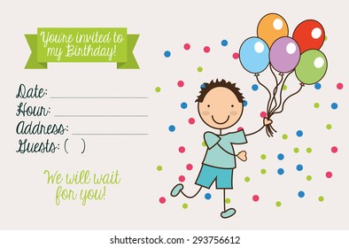 birthday invitation design, vector illustration eps10 graphic 