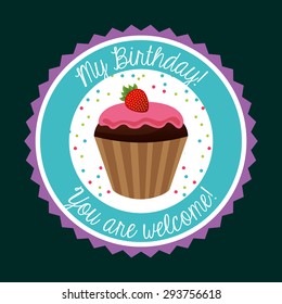 birthday invitation design, vector illustration eps10 graphic 