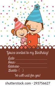 birthday invitation design, vector illustration eps10 graphic 