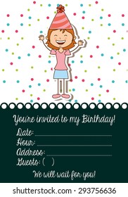 birthday invitation design, vector illustration eps10 graphic 