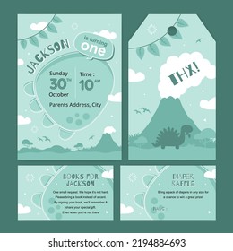 Birthday invitation with dinosaur theme
