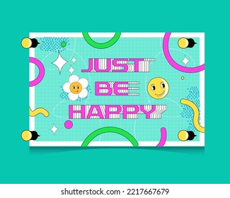 Birthday invitation in doodle style. Trendy design of flyers with cartoon characters