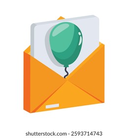 Birthday invitation icon creatively designed in 3d style