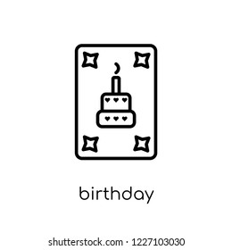 birthday invitation icon. Trendy modern flat linear vector birthday invitation icon on white background from thin line Birthday and Party collection, outline vector illustration