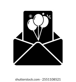 Birthday invitation icon, Vector graphics