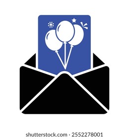 Birthday invitation icon, Vector graphics