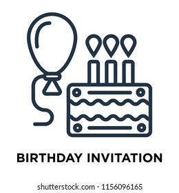 Birthday invitation icon vector isolated on white background, Birthday invitation transparent sign , thin symbols or lined elements in outline style
