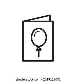 Ilustración del vector de contorno de invitación de cumpleaños