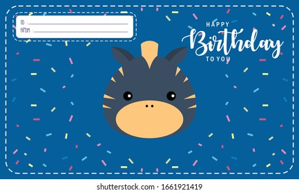 Plantilla de invitación de cumpleaños, tarjeta de cumpleaños en estilo plano