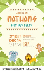 birthday Invitation Template For Kids with Animal Theme